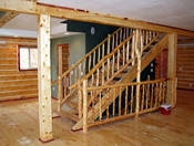 Log Railings and Stairs Shown, made from Ponderosa Pine