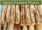 Hand-Peeled Posts from Ponderosa Pine, Eastern Red Cedar, Aspen, and Birch